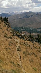Hiker heading up to the viewing platform