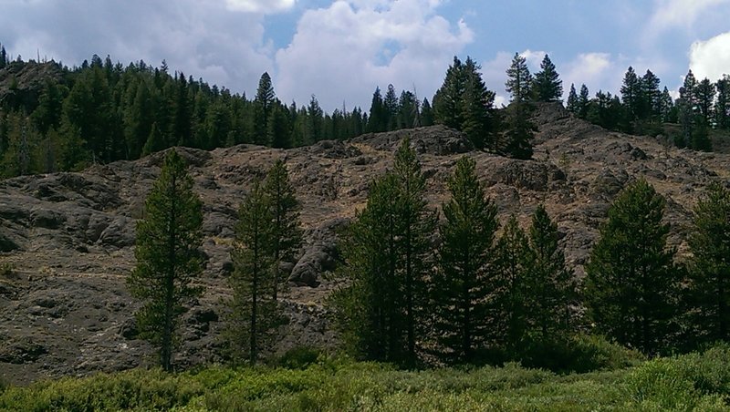 The Harriman Trail cuts through cool rock formations