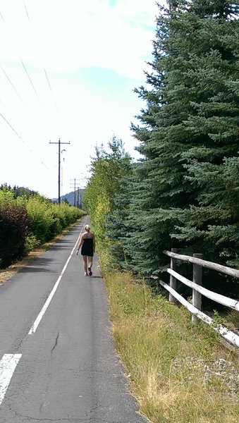 Close to the highway on this long straight section