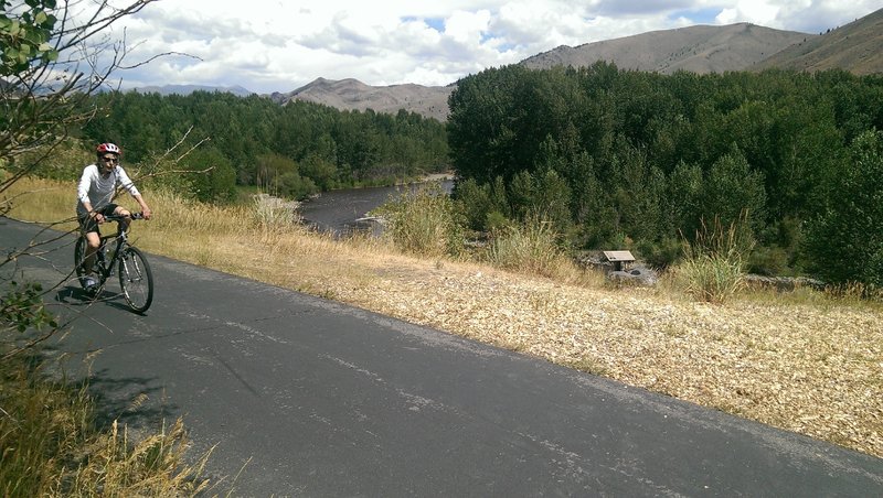 Wood River path and its namesake, the Big Wood River