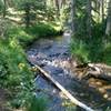 The trail follows the Fourth of July Creek along this section