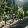 Backpackers descending from Washington Lake