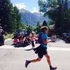 Michelle runs into Telluride down the last stretch to the finish line.