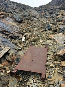 An old miner's sled.  Imagine hauling rocks up and down this alpine scree field at 12,000'!