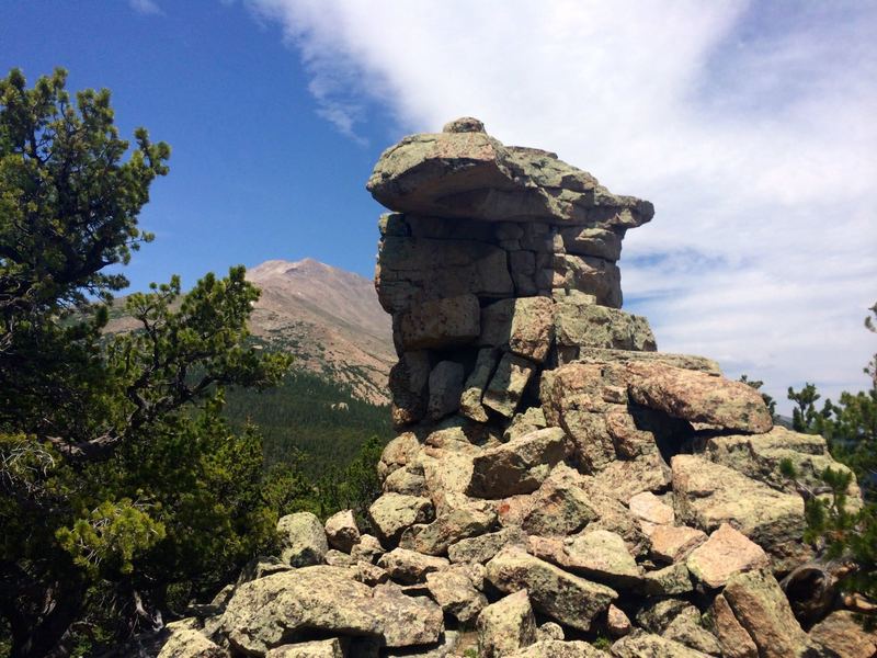 The "lookout" with Longs Peak in the background