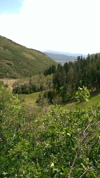 Looking down-valley towards Jordanelle Reservoir