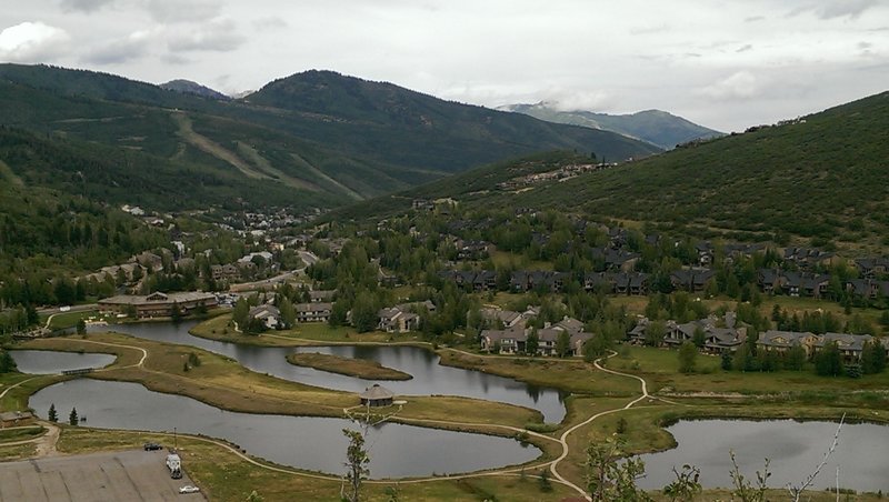 View of the lakes and paths in Frog Valley