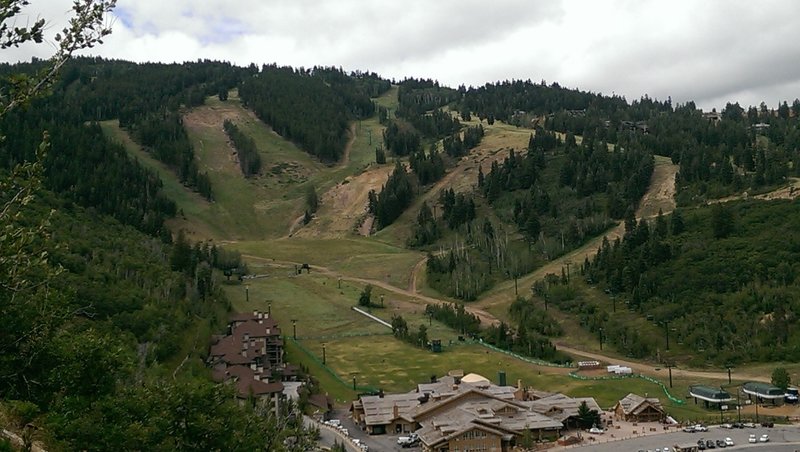 Snow Park Lodge base area from the Mid Gap Trail