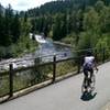 Bikers and fly-fishing folks enjoying this stretch of the Eagle River