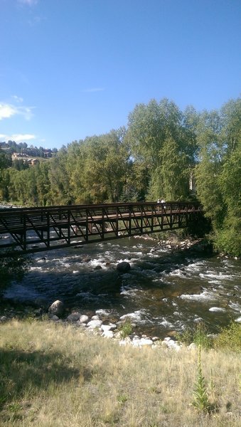 Pedestrian bridge over the Eagle River, just before the Riverwalk area in Edwards