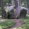 Kids love playing on these boulders