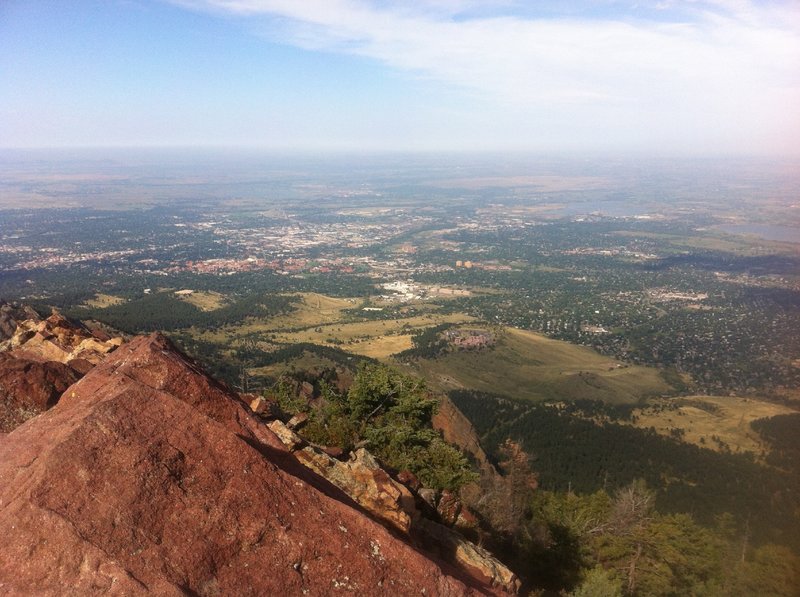 Looking down on Boulder from the summit of Bear Peak