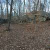 A massive granite outcrop on Laurel Trail.