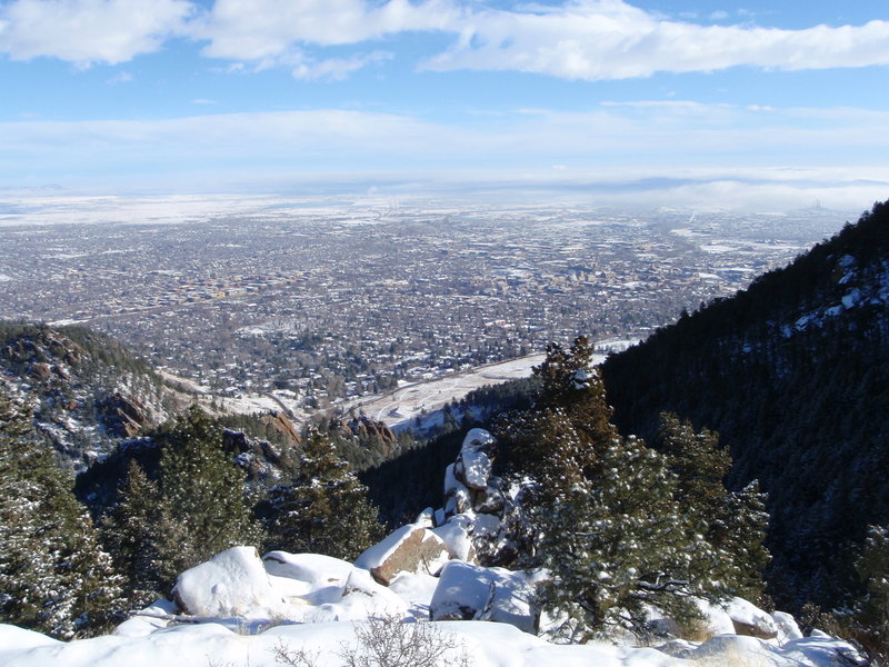Snowy Boulder from Saddle Rock Trail. with permission from BoulderTraveler