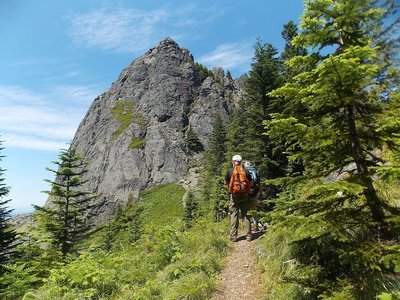 Approaching the haystack on a sunny day.