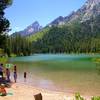 Swimming under Grand Teton splendor.