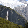 Waterfall below the Rob Roy Glacier. The falls drop a phenomenal 261 meters (856 feet) without interruption.