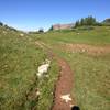 Pristine trail between steep sections on Trail Rider descent