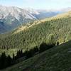 View from the Black Cloud Trail on the way to Mt Elbert summit. LaPlata Peak in the distance.