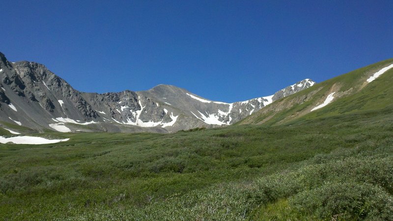 Grays Peak left and Torreys Peak right