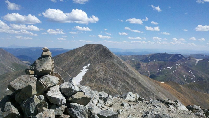 Grays Peak summit looking at Torreys Peak