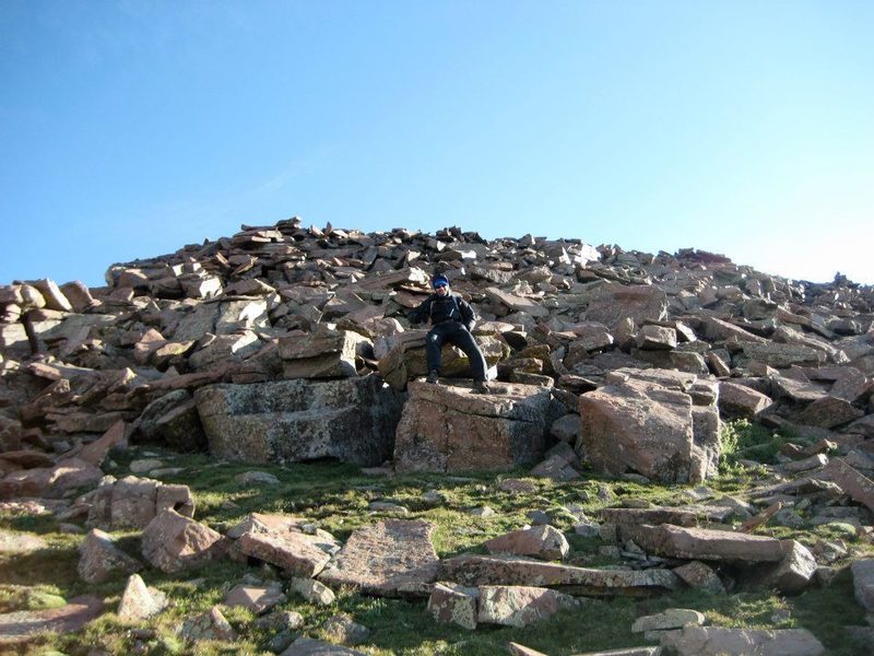 At the windy false summit at 13,800.