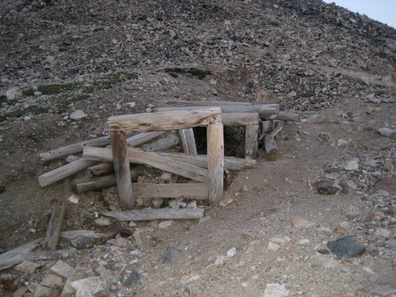 Abandoned mine shaft just below the Democrat-Cameron Saddle.