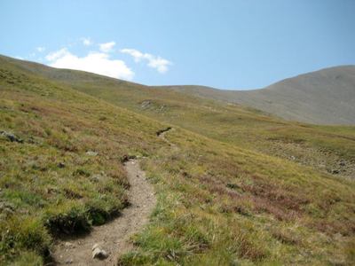 Great trail approaching the summit ridge.  On Stewart Creek trail