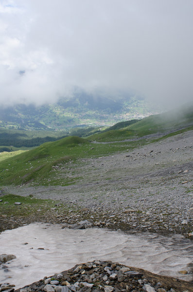 Nearing the Eiger's talus field.