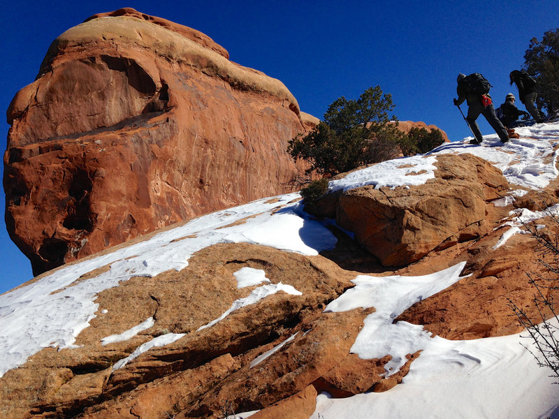 Rock face on the Devils Garden Loop trail