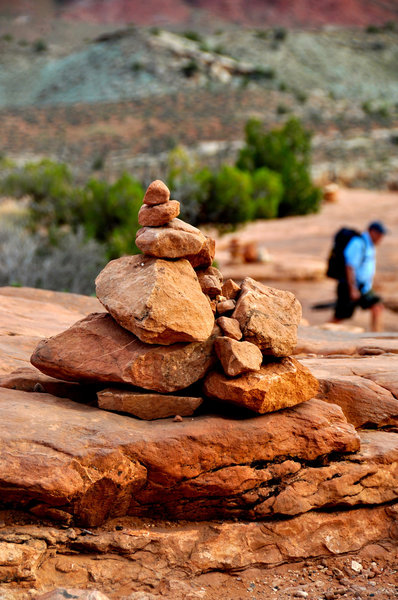 Cairns to follow on the way up the Delicate Arch Trail