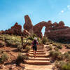 Approaching Turret Arch in Arches National Park