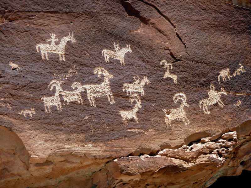 Ute Indian petroglyphs near Wolfe Ranch