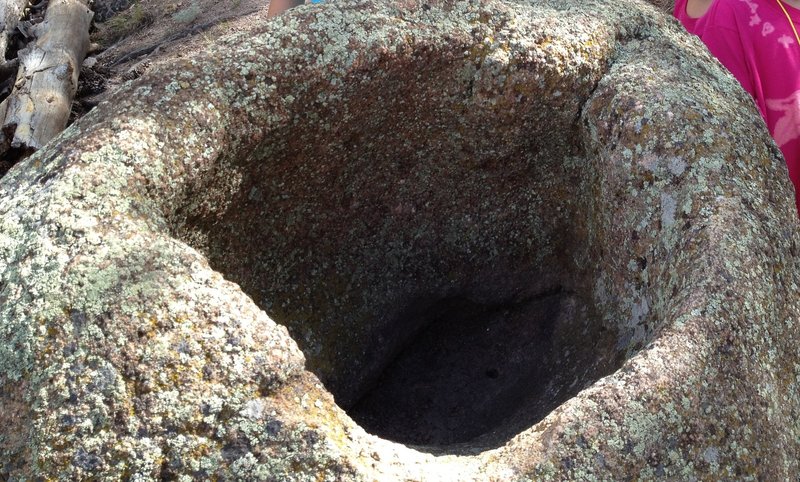 This cool rock formation is found in the middle of the trail.