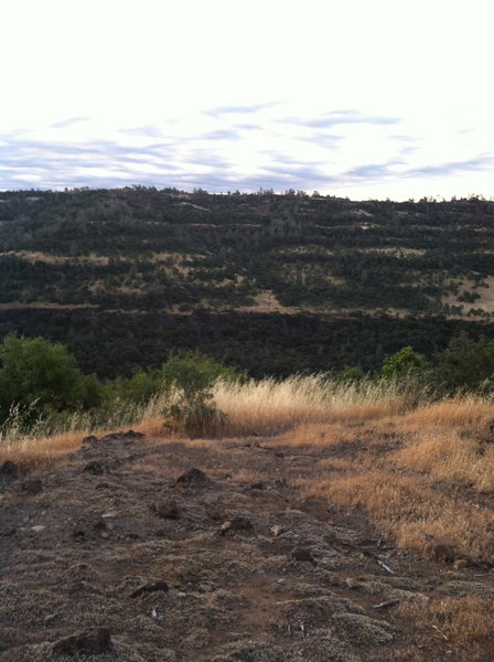 looking across the canyon to the bottom of Bloody Pin Trail