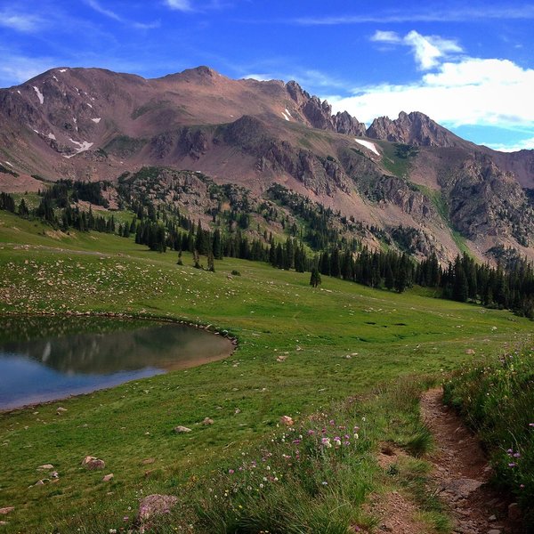 SUCH a beautiful run.  One of the ponds up high, and another excellent view of Red Mountain.