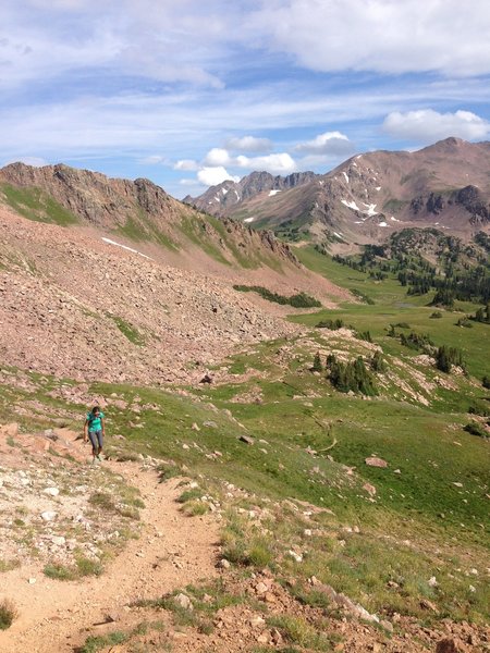 Heading up Eccles Pass