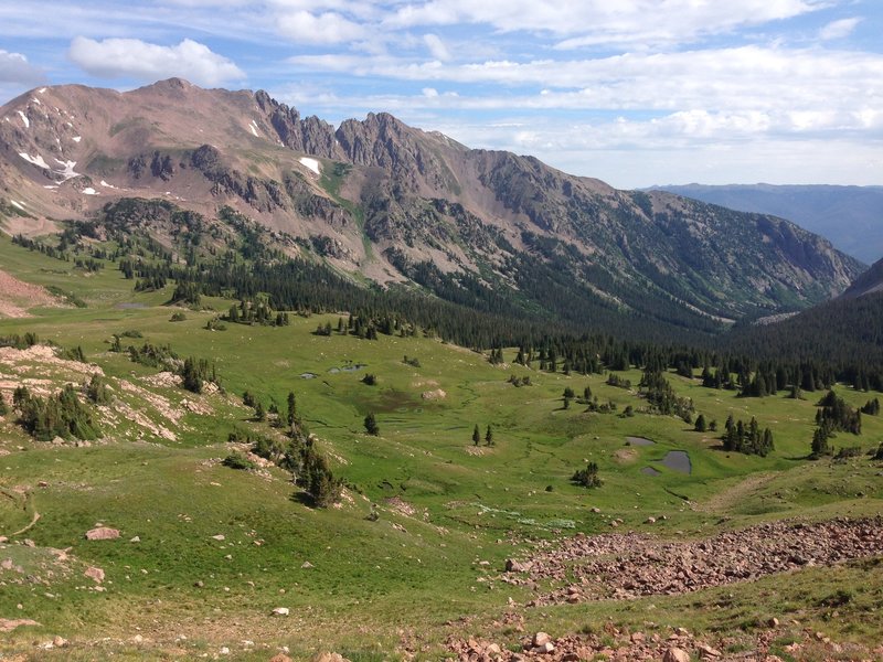 One more view of Red before dropping down the other side of Eccles Pass