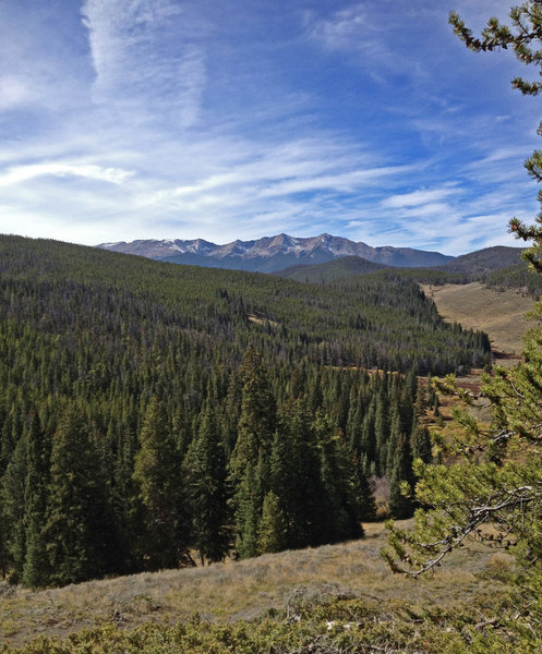 View of the Ten Mile Range from the top of Red Trail