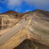 Redcloud Peak seen from the saddle. The summit is on the left, with the false summit to the right.