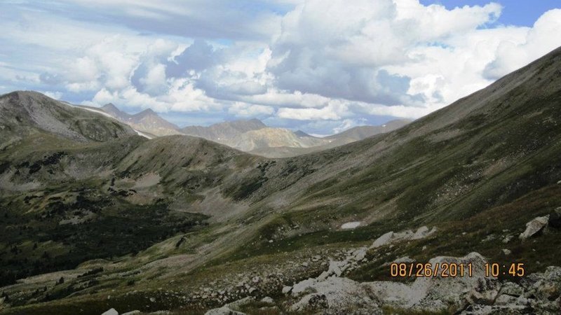 A look at a part of the basin formed by the ridges of Mt. Yale.