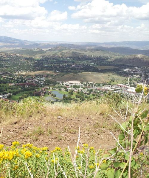 The town of Park City spread out below you