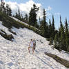 On a snowfield in Olympic National Park