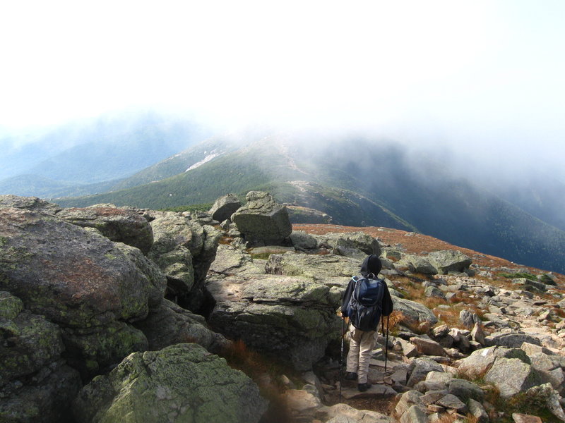 Descending off of Mt. Lafayette.