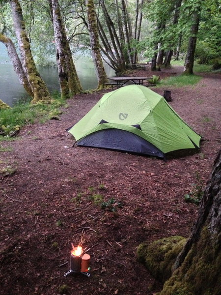 Good camping spot near the Spruce Railroad Trail