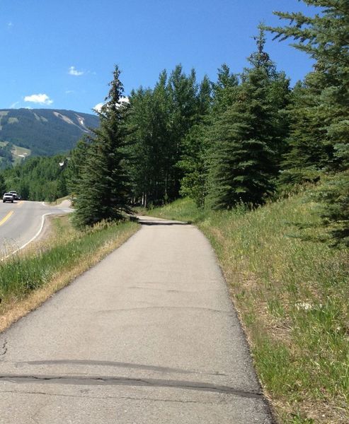 The paved path up to Beaver Creek Village