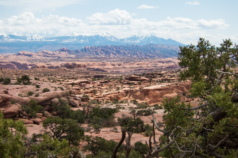 The geological diversity of Moab is clearly evident along this section of the Great Escape Trail.