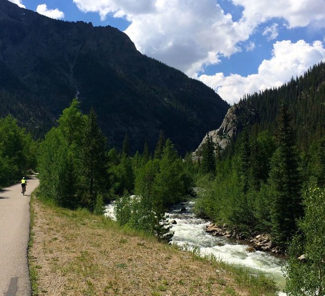 The steeper part right along Tenmile Creek