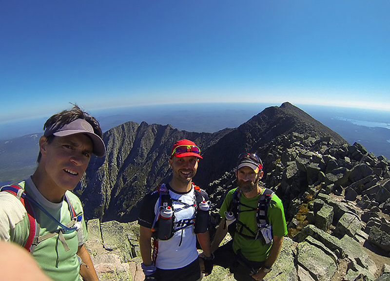 At the summit looking towards the Knife Edge and Pamola.