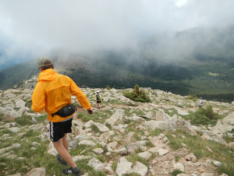 Heading back from the summit of Santa Fe Baldy